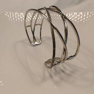 Sterling silver Diamond crossover Bangle